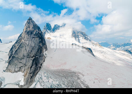 Pigeon Spire and Howser Towers in the Bugaboos Stock Photo