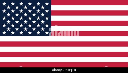 Vector image of Jarvis island Flag. Based on the official and exact Jarvis island flag dimensions (19:10) & colors (200C, 280C and White) Stock Vector
