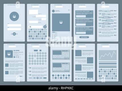 Simple user interfaces of network Stock Vector