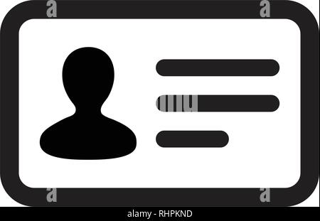 Man icon vector male user person profile avatar symbol with identity card in flat color glyph pictogram illustration Stock Vector