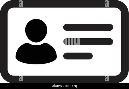 Passport icon vector male user person profile avatar symbol with identity card in flat color glyph pictogram illustration Stock Vector