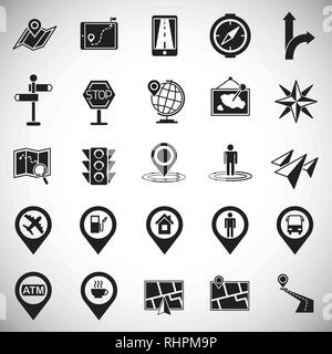 Navigation icon set on white background for graphic and web design, Modern simple vector sign. Internet concept. Trendy symbol for website design web button or mobile app. Stock Vector