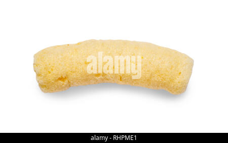 Crunchy corn puffs, pufuleti isolated over white. Romanian snack made from expanded corn. Stock Photo
