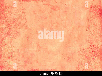 Grunge background with texture of old soiled paper of red color Stock Photo