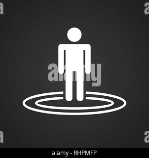 Checkpoint person icon on black background for graphic and web design ...
