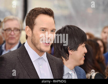 WESTWOOD, CA - FEBRUARY 02: Chris Pratt attends the Premiere Of Warner Bros. Pictures' 'The Lego Movie 2: The Second Part' at Regency Village Theatre  Stock Photo