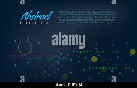 Abstract background with line and fill circles. Modern and trendy Futuristic particle effect Vector illustration. Stock Vector