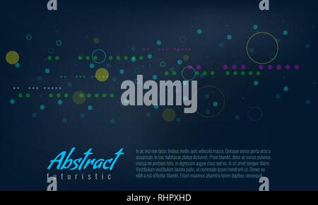 Abstract background with line and fill circles. Modern and trendy Futuristic particle effect Vector illustration. Stock Vector