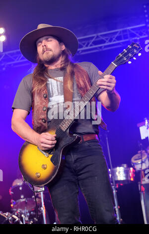 Lukas Nelson performing at the Cornbury Music Festival, Great Tew, Oxfordshire, UK. July 13, 2018 Stock Photo