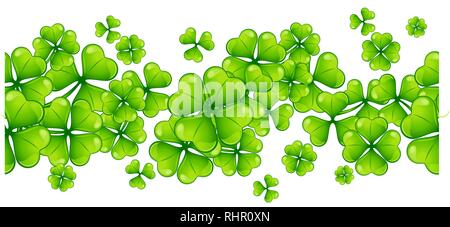 Saint Patricks Day seamless pattern with clover. Stock Vector