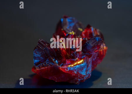 Gemstone nugget. Transparent Raw Ruby Stock Photo