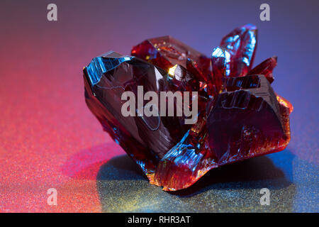 Gemstone nugget. Transparent Raw Ruby Stock Photo