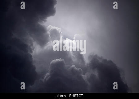 Cloudy dark sky as seen from above Stock Photo