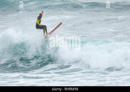 Hang ten surfing hi-res stock photography and images - Alamy