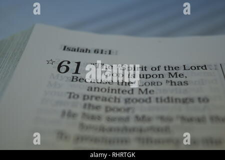 book Bible open Isaiah Chapter 66 on an altar in a church in Ortenberg ...