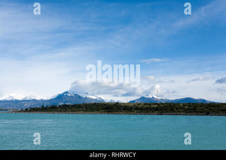 Navigation on Argentino lake, Patagonia landscape, Argentina. Patagonian panorama Stock Photo