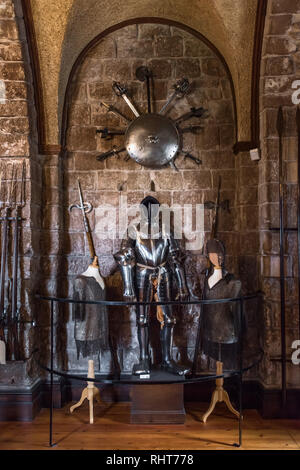 Armoury, Bamburgh Castle, Northumberland, UK Stock Photo