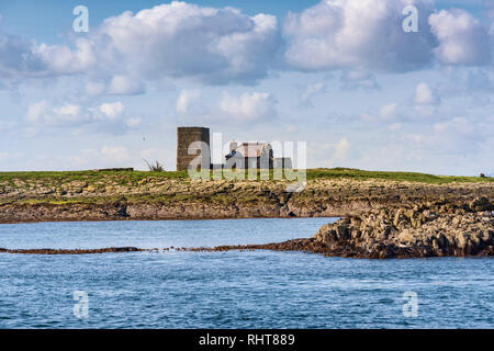 Brownsman lighthouse, Farne Islands, Northumberland, UK Stock Photo