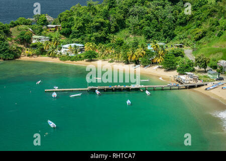 Parlatuvier Bay on north coast of Tobago island, Trinidad & Tobago. Stock Photo