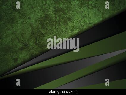Grunge tech material contrast green and black corporate texture background. Vector illustration Stock Vector