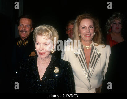 CENTURY CITY, CA - DECEMBER 9: Actress Lana Turner and daughter Cheryl Crane attend the opening night of 'Sunset Blvd' on December 9, 1993 at the Shubert Theater in Century City, California. Photo by Barry King/Alamy Stock Photo Stock Photo