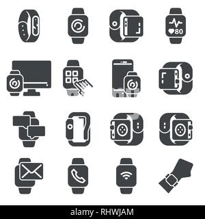 Smart watch icons set. Vector illustration Stock Vector