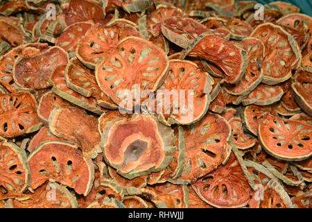 Fresh half ripe Bael fruit is mildly astringent and used to cure dysentery Stock Photo