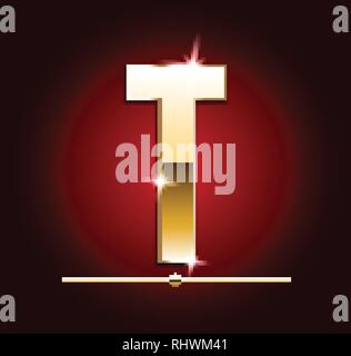 High quality gold-effect vector letters. Vector illustration Stock Vector