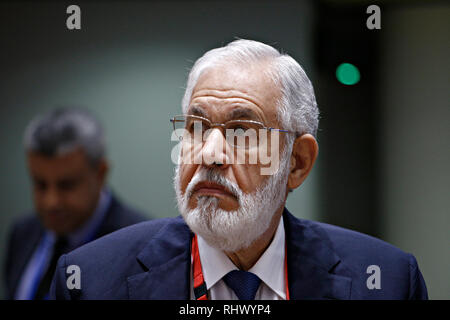 Brussels, Belgium. 4th Feb. 2019. Libya's Foreign Minister Mohamed Taher Siala attends in 5th EU-League of Arab States (LAS) Ministerial Meeting. Alexandros Michailidis/Alamy Live News Stock Photo