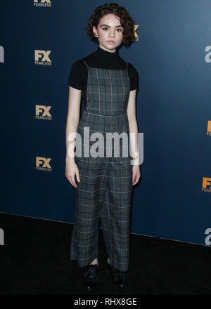 Pasadena, United States. 04th Feb, 2019. PASADENA, LOS ANGELES, CA, USA - FEBRUARY 04: Hannah Alligood attends the FX Starwalk - 2019 Winter TCA Press Tour - Day 7 held at The Langham Huntington Hotel on February 4, 2019 in Pasadena, Los Angeles, California, United States. (Photo by Xavier Collin/Image Press Agency) Credit: Image Press Agency/Alamy Live News Stock Photo