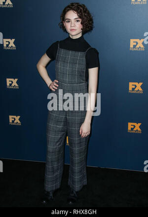 Pasadena, United States. 04th Feb, 2019. PASADENA, LOS ANGELES, CA, USA - FEBRUARY 04: Hannah Alligood attends the FX Starwalk - 2019 Winter TCA Press Tour - Day 7 held at The Langham Huntington Hotel on February 4, 2019 in Pasadena, Los Angeles, California, United States. (Photo by Xavier Collin/Image Press Agency) Credit: Image Press Agency/Alamy Live News Stock Photo