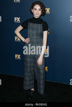 Pasadena, United States. 04th Feb, 2019. PASADENA, LOS ANGELES, CA, USA - FEBRUARY 04: Hannah Alligood attends the FX Starwalk - 2019 Winter TCA Press Tour - Day 7 held at The Langham Huntington Hotel on February 4, 2019 in Pasadena, Los Angeles, California, United States. (Photo by Xavier Collin/Image Press Agency) Credit: Image Press Agency/Alamy Live News Stock Photo