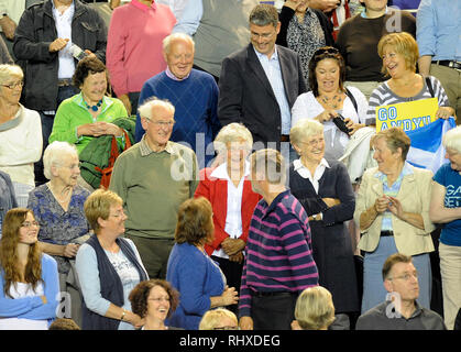 Davis Cup Tennis at Braehead Arena.  Andy Murray (GB) v Laurent Bram (LUX)  Andy Murrays grandparents smile as Andy thanks them for coming.  Photo: Le Stock Photo