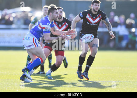 3rd February 2019 , Trailfinders Sports Ground, London, England; Betfred Super League, Round 1, London Broncos vs Wakefield Trinity ; Tyler Randell (13) of Wakefield Trinity in action during todays match   Credit: Craig Thomas/News Images Stock Photo