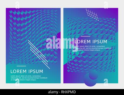 Colorful geometric templates. 90s style posters Stock Vector