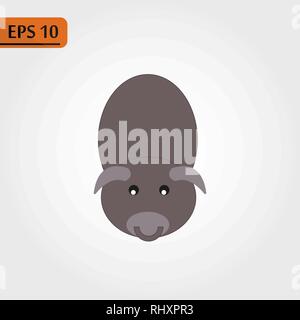 Gray pig cartoon icon on white background. Vector illustration eps10 Stock Vector