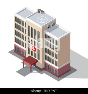 Hospital and ambulance building. Stock Vector