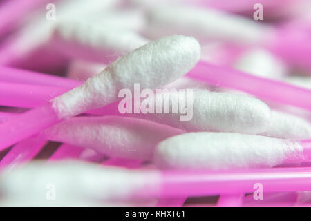 Close up of cotton swabs used for cleaning ears Stock Photo
