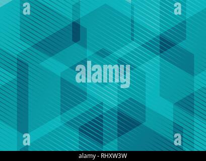 Abstract geometric hexagons blue background with striped lines. You can use for brochure, presentation, poster, leaflet, flyer, print, advertising, ba Stock Vector