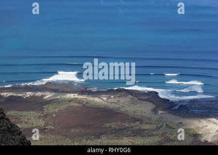 Risco de Famara, Blick vom Mirador de Rio, Küste, Lanzarote, Kanarische Inseln, Spanien Stock Photo