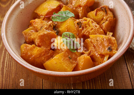 Sitaphal ki Subzi, indian cooking delicios and healhy recipe made with potatoes and pumpkin Stock Photo