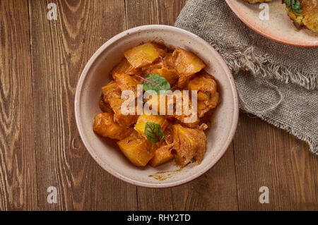 Sitaphal ki Subzi, indian cooking delicios and healhy recipe made with potatoes and pumpkin Stock Photo