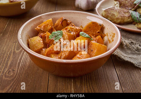 Sitaphal ki Subzi, indian cooking delicios and healhy recipe made with potatoes and pumpkin Stock Photo