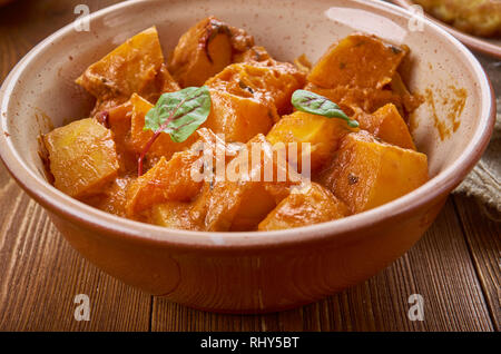 Sitaphal ki Subzi, indian cooking delicios and healhy recipe made with potatoes and pumpkin Stock Photo