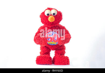 blotte heroin melon A toy of Elmo, the Muppet character on Sesame Street holding a 50th  birthday badge. The children's television show is fifty years old in 2019  Stock Photo - Alamy