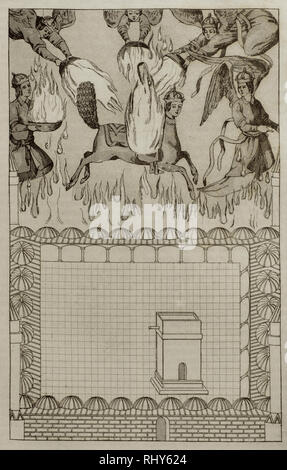 Muhammad (570-632). Founder of Islam. Ascension of Muhammad. Engraving. Panorama Universal. History of Arabia, 1851. Stock Photo