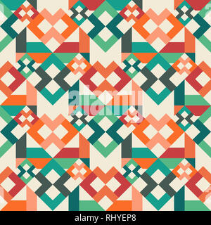 A multicolored digital geometric seamless pattern inspired by Origami - When repeated the tile makes a seamless pattern. Stock Photo