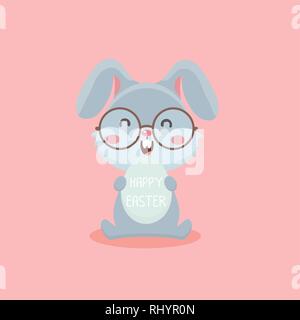 rabbit on pastel background. Stock Vector