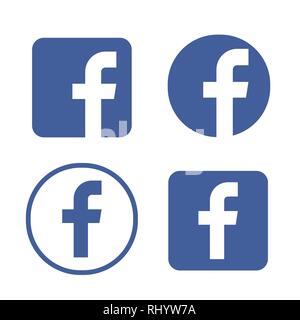 Facebook logo vector illustration, Facebook icon vector Stock Vector