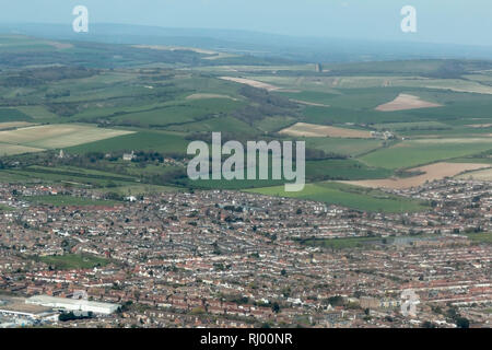 Aerial view over West Sussex Stock Photo